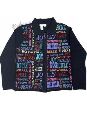 Coldwater Creek Women's Vintage 90's 100% Cotton Christmas Joy Sweater Size SML